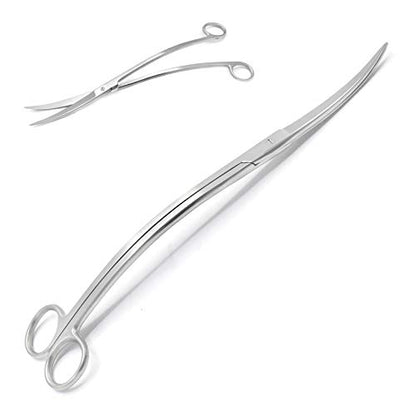 Fish Aquarium Cleaner Wave Scissors Curved 10" Long Bent Handle Sharp/Sharp Stainless Steel Instruments