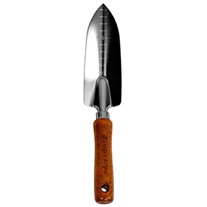 Japanese Garden Trowel Heavy Duty Japanese Steel with Wood Handle, Garden Transplanter Tool for Digging, Scooping, Transplanting, Made in Japan, Small Silver - color: Brown Trowel Small