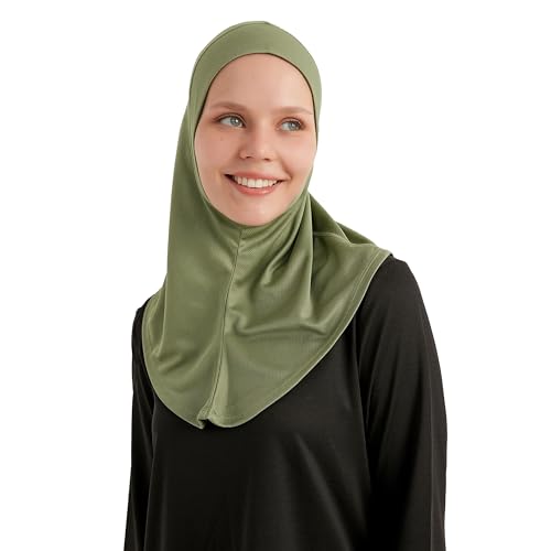 Hijab for Hair Buns - Ready-to-Wear Breathable Headscarf for Running, Fitness - Headscarf for Active Muslim Women - color: Pastel Green