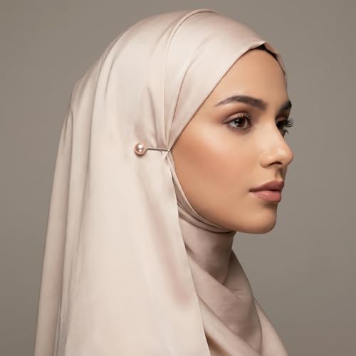 24 Pcs Muslim Pearl Scarf Clips and Hooks Wonderful Hijab Pins Clips Cute Hijab Scarf Pins Multicolor Headscarf Accessories Pearl Brooch Pin Safety Pin for Scarfs Headscarf