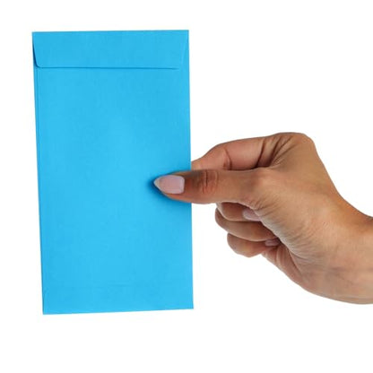 Okuna Outpost Money Envelopes - 3.5 x 6.5 in, Blue, 100-Pack, Modern - Peel & Seal Flap & 100 GSM Paper - Coin Envelopes for Cash Storage, Budgeting & Gifting