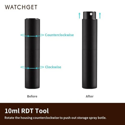 watchget Coffee Bean Dosing Cup & RDT Spray Bottle Kit, Black | 10ml Static Reducing Sprayer; Ceramic Single Dose Tray for Coffee & Tea;Espresso Brewing Accessory for Home & Espresso Bars - color: Black