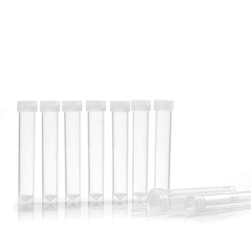 Z-Color 10pcs 10ml Lab Plastic Frozen Test Tubes Vial Seal Cap Container for Laboratory School Educational