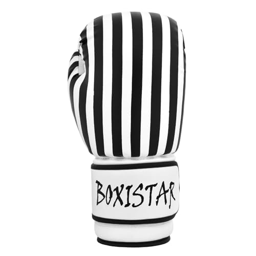 Athllete Boxistar Boxing Gloves - Men's & Women's, 8 oz to 16 oz with Optimal Padding - color: Black/White, size: 14 oz