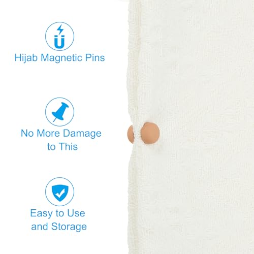 PATIKIL Hijab Magnetic Pinless Pins with Storage Bag - color: Brown/Blue