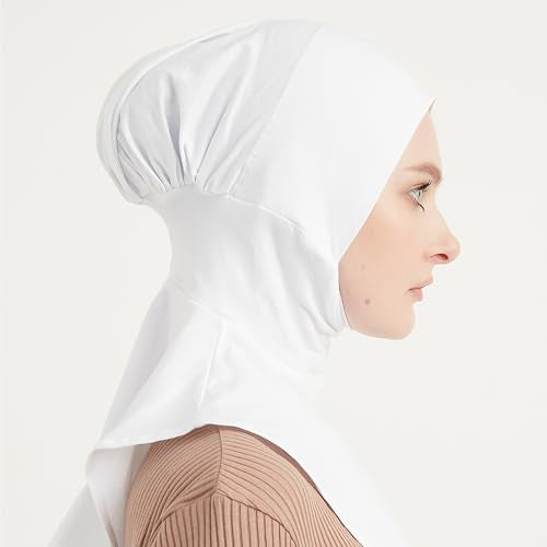 Modefa Women's Premium Cotton Ninja Bonnet - Complete Coverage - One Size Fits Most - For Muslim Women Ninja Undercap Hijab - color: White