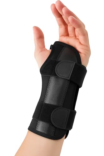 Carpal Tunnel Wrist Brace | Night Wrist Support Guard | Wrist Splint & Hand Brace | Carpal Tunnel Syndrome & Wrist Tendonitis Pain Relief with Forearm Compression | For Men & Women (Left Wrist Brace) - size: Fits Most, style: Left
