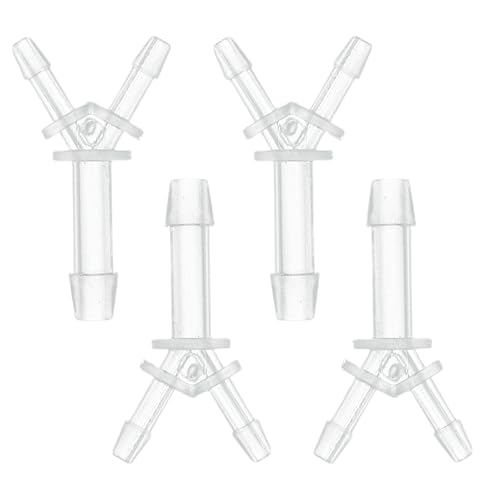 Plastic Hose Barb Fitting 3/32" x 5/32" x 3/32" Y Shaped Barb Connector PP 4 Pcs - size: 3/32"-5/32"-3/32"