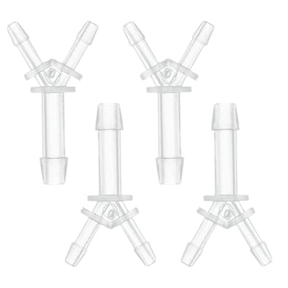 Plastic Hose Barb Fitting 3/32" x 5/32" x 3/32" Y Shaped Barb Connector PP 4 Pcs - size: 3/32"-5/32"-3/32"