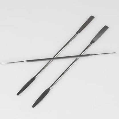 3-Pack Stainless Steel Micro Spatula, Double-Ended Lab Spatula with Tapered & Flat Tips for Laboratory, Research & Industrial Use