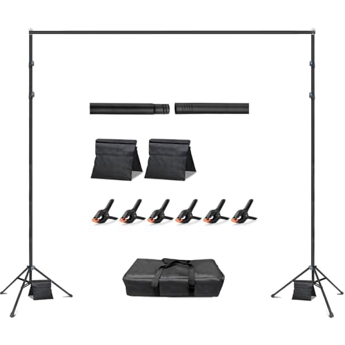 Hemmotop Adjustable Backdrop Stand 10x8.5ft Heavy Duty - size: 10x8.5ft