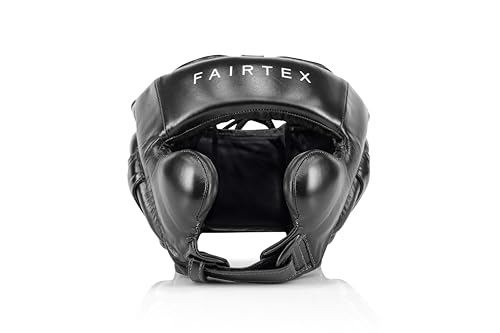 Fairtex HG18 Pro Boxing Headguard – Hybrid Competition & Training Headgear with Enhanced Vision and Full-Protection Padding | Genuine Leather, Handmade in Thailand