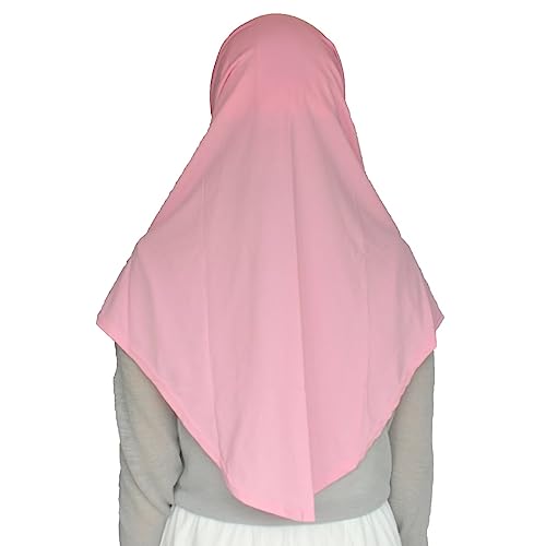 Women's Muslim Hijab Al-Amira Hijabs 2 Pieces with Tube Underscarf Cap Instant Soft Scarf - color: Pink