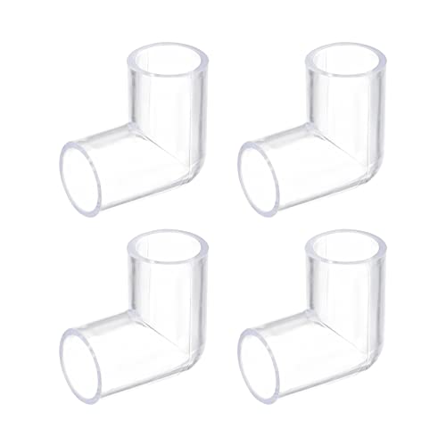 uxcell 4Pcs Clear Elbow Fitting, 20mm/0.79" 2 Way Acrylic Elbow 90 Degree L-Shaped Pipe Fitting Adapter for Connecting Water Pipes