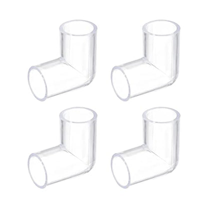 uxcell 4Pcs Clear Elbow Fitting, 20mm/0.79" 2 Way Acrylic Elbow 90 Degree L-Shaped Pipe Fitting Adapter for Connecting Water Pipes