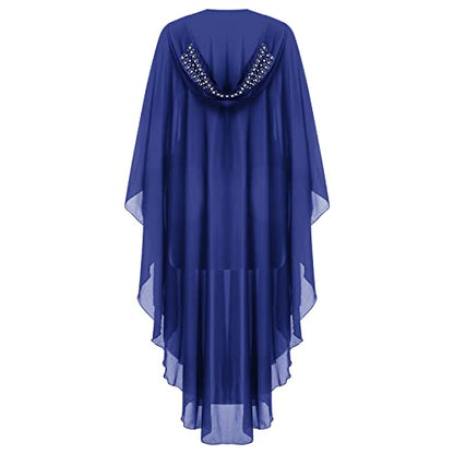 OBEEII Muslim Dress for Women Loose Batwing Sleeved Hooded Beaded Embroidery Long Abaya Dress Kaftan Abayas Islamic Robe - color: Bs03