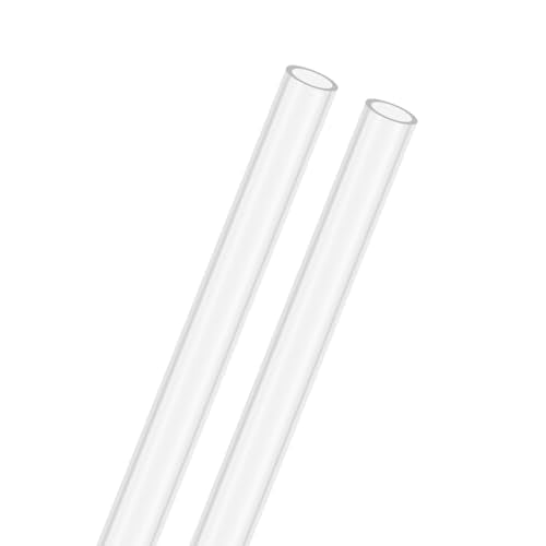 M METERXITY 2-Pack Clear Rigid Acrylic Pipe, 7mm[0.28"] ID x 9mm[0.35"] OD Plastic Round Tube for Water Cooling System/Lamps/Fountains/Aquariums/Display Stand, Acrylic Tubing [305mm/12IN] - size: 7mm ID x 9mm OD