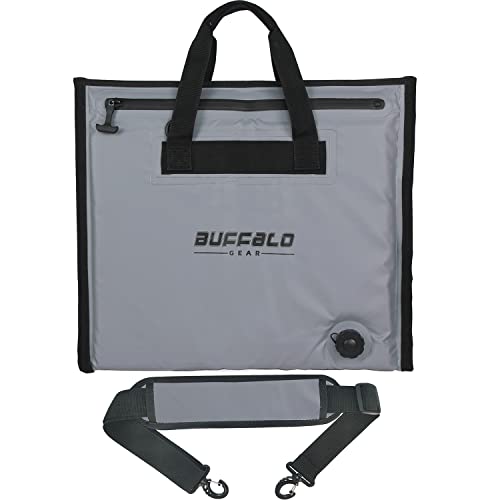 Buffalo Gear Insulated Cooler Bag - 20x18in Bait Cooler, Waterproof Fish Kill Bag - color: Gray