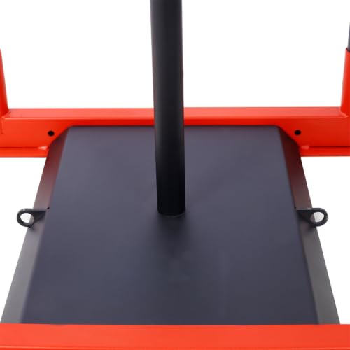 Weight Training Sled, Heavy Duty Steel Push Pull Sled Fitness Speed Strength Training Equipment with Removable Poles and Harness, Adjustable 1" 2" Plate Compatible Workout Sled for Outdoor Training