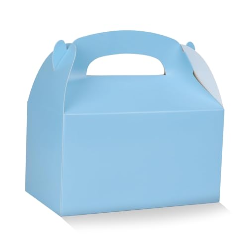 DjinnGlory 36 Pack Small Blue Party Favor Treat Boxes Gable Boxes, Paper Gift Boxes for Baby Shower, Birthday, Wedding Party 6.18 x 3.58 x 3.38 Inches (Baby Blue) - color: Baby Blue