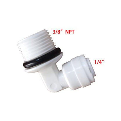 Malida OST-4046 Male Thread Adapter Water Filter Tubing Fittings Push to Connect Elbow 3/8" NPT Male Thread 90 Degree x 1/4" OD Tube Adapter,5pcs. - size: Elbow 3/8"NPT x 1/4"OD Tube