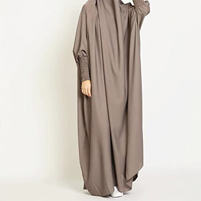 ODIZLI Muslim One Piece Prayer Hijab Dress Women Hooded Abaya Full Cover Islam Dubai Modest Robe - color: Gray, size: One Size
