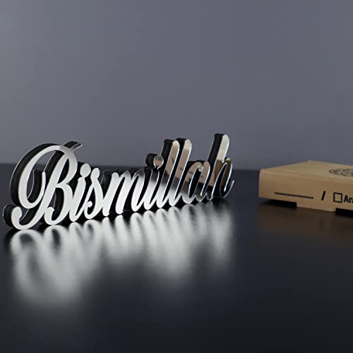 iwa concept Bismillah Silver | Home Decor or Islamic Decor for Table or Shelves | Home Decorations for Ramadan Gifts | Eid Decorations | Islamic Ramadan Gift | Islamic Table Decor - color: Silver, size: bismillah
