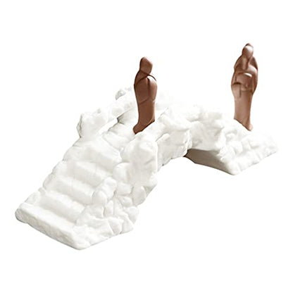 Cabilock 1pc Ornaments Miniture Decoration Zen Arc Bridge Climbing Ladder for Arch Plank Table Top Decor Mini Doll House Terrarium Bridge Glass Decor Ceramics Fish Tank Accessories White
