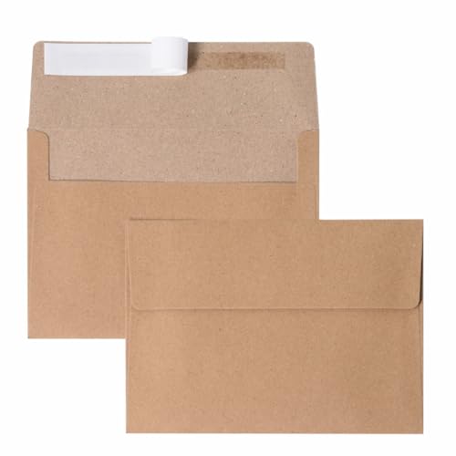 70 Packs A4 Envelopes, White, 4x6 Photo, Self Seal for Invitations, Weddings, Baby Shower, Photos, Postcards, Greeting Cards, Mailing (Kraft, 50 Pack A7 (5.31x7.28in) Envelopes) - color: Kraft, size: 50 Pack A7 (5.31x7.28in) Envelopes