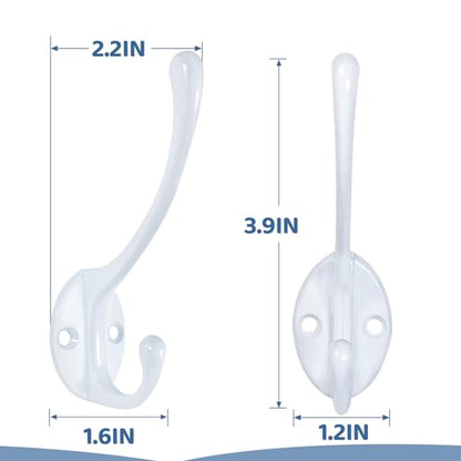 Wall Hooks for Hanging, 15-Pack Heavy Duty Metal Coat Hooks, for Living Room, Bathroom, Kitchen, Bedroom for Towel, Hat, Key, Closet, Bag (White) - color: 15pack-White