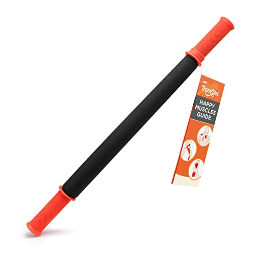 Tiger Tail 22in Massage Stick Portable Roller, Handheld, Deep Tissue Foam Roller, Body Massage and Myofascial Release Tool for Legs, Neck, Calves, Thighs, Shins & Back, The Long One 22, Made in USA - size: 22" Plus Happy Muscles eBook
