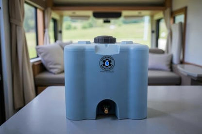 30 Gallon Stackable Emergency Water Storage Tank – Heavy-Duty Water Barrel for Long-Term Drinking Water or Preparedness - color: Blue