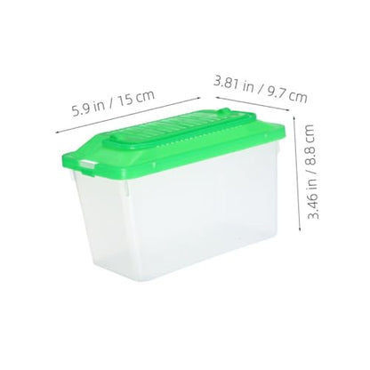 SUPVOX 2pcs Portable Reptile Carrier Handheld Transparent Fish Tank Secure Lid for Bearded Dragons Turtles and Small Pets for Travel and Breeding