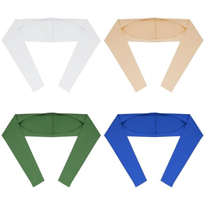 Yookat 4 Pieces Cooling Shawl Golf Cooling Shawl Arm Sleeve Sun Protection Golf Shrug for Women Men Outdoor Sports - color: Nude, Blue, Green, White