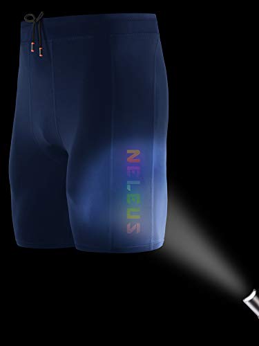 NELEUS Men's 3 Pack Running Compression Shorts with Pockets - color: 6072 Black/Grey/Navy Blue,3 Pack, size: X-Large