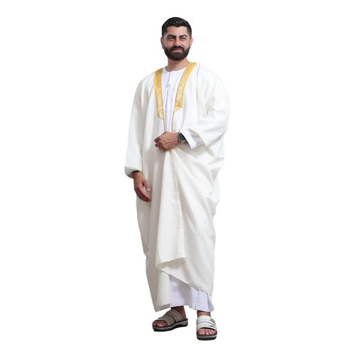 Men's Abaya (Bisht) Long Sleeves | Amazing Men's Islamic Arabian Cloak - color: Off-white