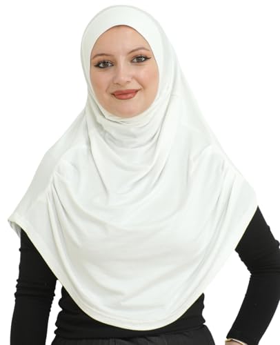 Prien Ready To Wear Hijab For Women, Instant Turban, Soft Muslim Scarf For Prayer, Long Hijabs, Islamic Clothes, Jersey Abaya - color: Cream