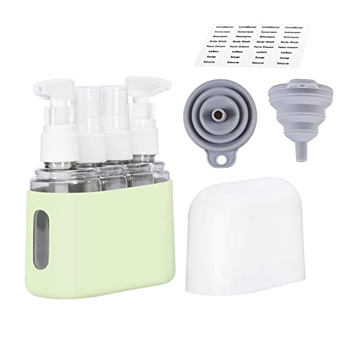 Bpluma Travel Bottles, Leak Proof Containers For Toiletries TSA Approved Airplane Accessories Kits For Liquid With Labels - color: Pack of 4 - Green