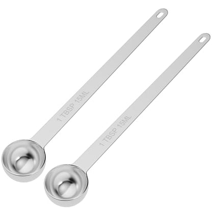 2PCS 1TBSP(15ml) Extra Long Handle Measuring Spoon, 18/8 Stainless Steel | Food-Grade SS 304, Accurate, BPA-Free, Dishwasher Safe, Engraved Marking, Kitchen Essential - size: 1tbsp|15ml