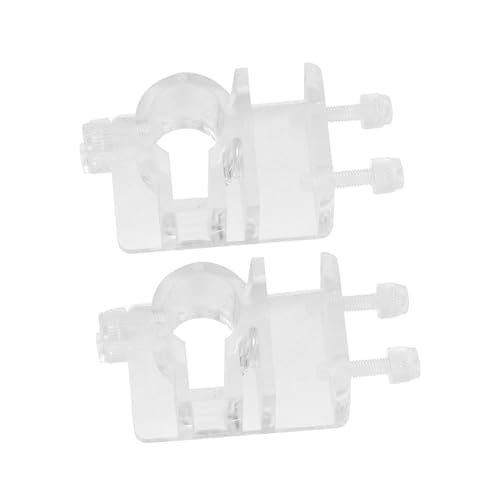 SUNGOOYUE Aquarium Hose Holder Acrylic Soft Tube Fixture 2PCS for 12-16mm Pipe, Hot Bent Transparent Tube Clamp, Keyhole Fit and Screw Mount for Fish Tank Wall 5-15mm