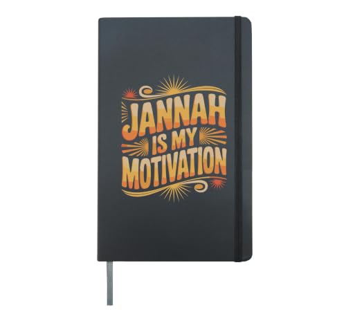 Jannah Is My Motivation Islamic Reminder Hardcover Journal, Black