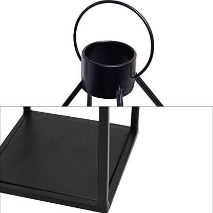 HPC Decor 55.9cm(22인치) 48.3cm(19인치) 48.6cm(16인치) 랜턴 장식, 깜박이는 타이머 캔들 포함 - 톨 라지 블랙 메탈 캔들 랜턴 3개 세트 - 실내, 실외, 탁상, 현관을 위한 현대적인 농가 장식 (유리 없음) - size: 22inch,19inch and 16inch（Black）