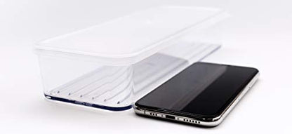 Silicook Flat Plastic Box for Kitchen for Kitchen&Refrigerator Organization, Transparent Food Storage Container for Kitchen, Fridge, Freezer (5 x 600ml) - size: 850ml