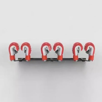 Wall Mounted Display Boxing Glove Holder, Black Powder Coated Storage Rack with Metal Hook, Hold 2/3 / 4/5 Pair of Training Gloves Dryer,96cm/37.7in Long - size: 96cm/37.7in long