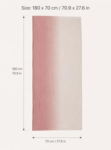Premium Stretch Cotton Gradient Scarf for Women, Soft Jersey Wrap Shawl, Lightweight Ombre Hijab for Everyday Wear - color: Mctlo2537-opink