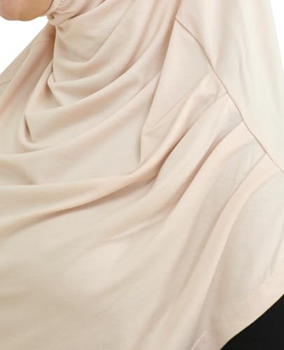 Prien Ready To Wear Hijab For Women, Instant Turban, Soft Muslim Scarf For Prayer, Long Hijabs, Islamic Clothes, Jersey Abaya - color: Beige