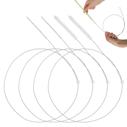 Hecila 40 Inches Long Flexible Tube Cleaning Brush Long Pipes Cleaners Straw Tube Cleaner Brushes for Cleaning Straw with Nylon Bristles for Keg Lines Ice Maker Tubing Juicers Coffee Machines