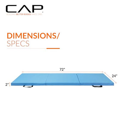 CAP Barbell All Purpose Folding Anti Tear Exercise Training Aerobic Fitness Gym & Gymnastics Balance Mat | Multiple options - color: Blue, style: 6' x 2' x 2.0" Thick