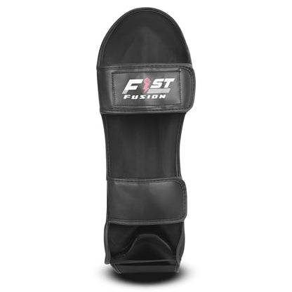 FF MMA Shin in Step Guards Padded Muay Thai Leg Protection for Kickboxing Training Sparring Leg Guards Adjustable Boxing Shininstep x2 - color: Black (Yellow Logo), size: Small-Medium