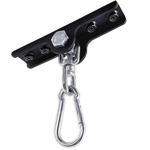 360° Swivel Heavy Bag Mount, Steel Punching Bag Hanger, Boxing Bag Ceiling Mount, Heavy Bag Hanger with Carabiner, 5 x 1.26 in / 12.7 x 3.2 cm Plate for MMA, Muay Thai, Boxing